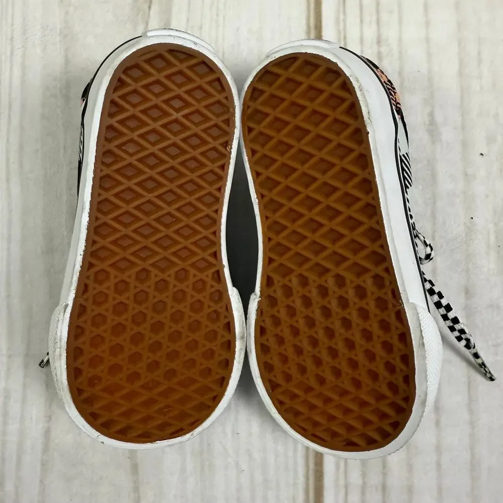 Vans Old Skool Toddler Sneakers Black Yellow Houndstooth Plaid Checkered 5C